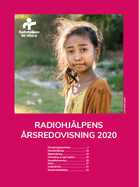 Förstasidan av årsredovisningen, bild på flicka och innehållsförteckningen.