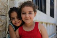 CH11158497 Portrait of Reem, 5 and Yara, 6, two friends who met at a collective shelter in Mount Lebanon (2)